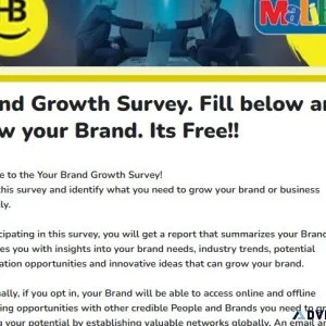 Brand Growth Survey. Fill below and grow your Brand. Its Free