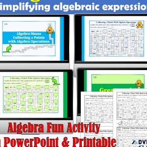 Printable Algebra Mazes - Simplifying Algebraic Expressions