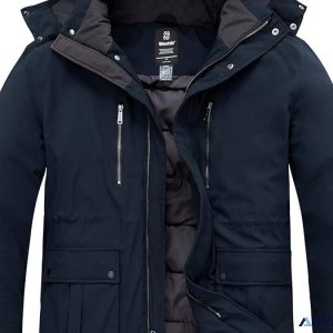 Wantdo Men s Big and Tall Winter Coat Warm Long Puffer Jacket