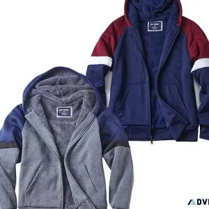 Get The Best Men s Zip-Up Sherpa Lined Hoodies-LEEHANTON