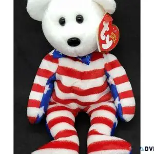 Ty Beanie Babies Liberty the white faced USA bear MWMT