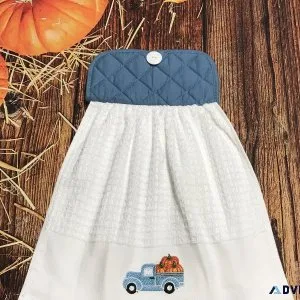 Blue Truck With Pumpkins Fall Kitchen Decor