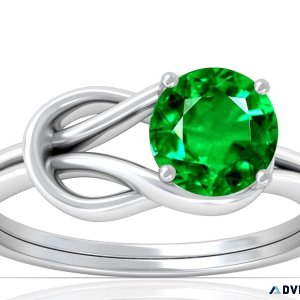 Get Vintage Prong Set Round Emerald Solitaire Ring(1.25cts.)