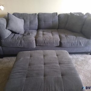 Gray Couch and Ottoman