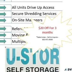 20 Off For 3 Months  U-STOR SELF STORAGE