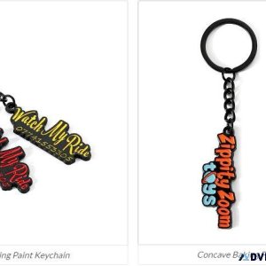 Pure Letter Red Yellow Blue Multi-Color Baking Paint Keychain