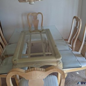 4x6 glass dining room table and 6 chairs