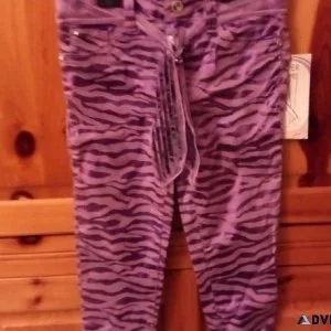 NEW Girl s 6X Purple Stripe Pants wMatching Fabric Belt