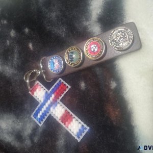 Customized Military Symbol Keychain With Cross.