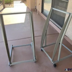 Metal 22 Unit Rolling Equipment Racks (2 Available)