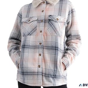 Gift For Her-Women s Fleece Lined Plaid Jacket