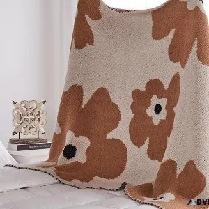 Luxurious Nordic Floral Knit Sofa Blanket