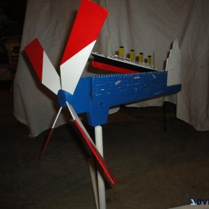 Whirley-gig  Wind powered Sinking Titanic