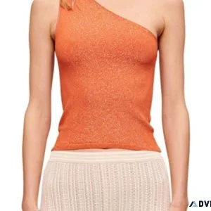 Metallic One Shoulder Top &ndash TopsOutlets