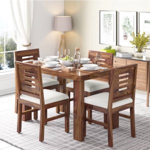 Solid wood dining table set (4 seater)