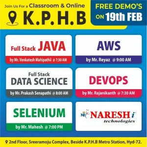 Free demo s classroom & online training at nareshit kphb