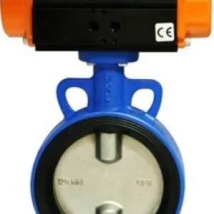 Pneumatic wafer butterfly valve