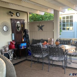 Outside Dining Table metal 6 chairs glass top