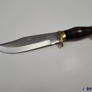 Marbles Stacked Leather Hunter Knife