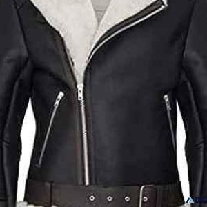 Jorde Calf Women&rsquos Black Fur Collar Leather Jacket