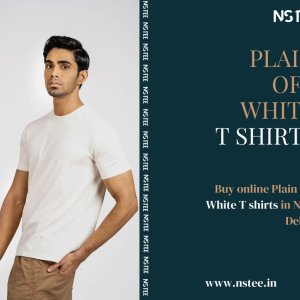 Buy online plain off white t shirts in south delhi