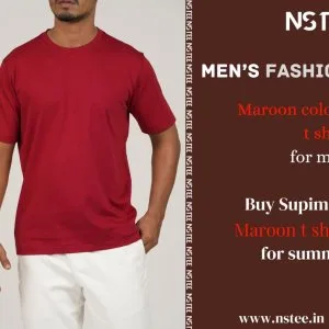 Maroon colour t shirt for men