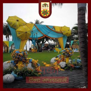 Wedding decoration yellow theme ranka tent suppliers