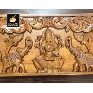 Gajalakshmi wood carving for main door