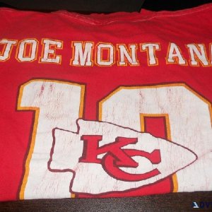 Joe Montana Vintage KC Chiefs Shirt Size Large