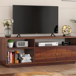 Tv stand wooden furniture with drawers