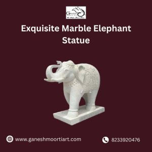 Exquisite marble elephant statue