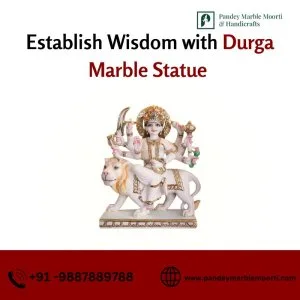 Establish wisdom with durga marble statue