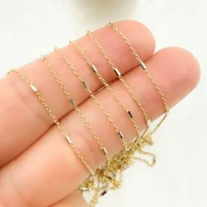 14 kt solid gold rope chain for women