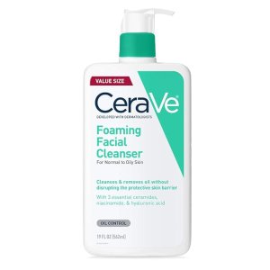 Cerave foaming facial cleanser, daily face wash for oily skin