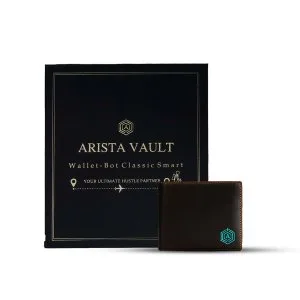 Wallet-bot classic | smart wallet | inbuilt powerbank (brown)