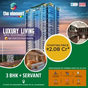 The element 3 bhk luxury home in siddharth vihar
