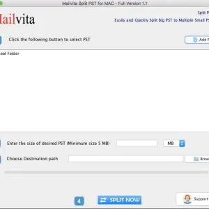 Divide pst files into smaller parts with mailvita tool