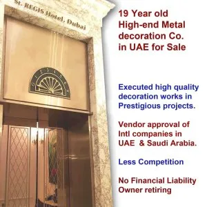 19 year old metal decoration company for sale - uae