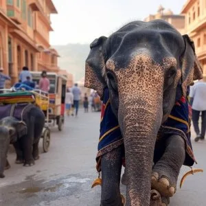 Best photo spots for amber fort elephant ride
