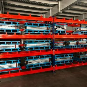 Durable die storage racks for efficient warehouse organization