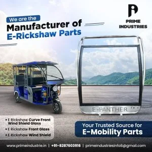 E rickshaw front glass