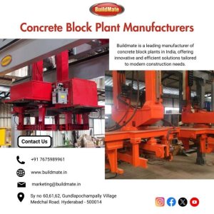 Concrete block plant manufacturers | +91 76759 89961 | buildmate