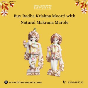 Buy radha krishna moorti with natural makrana marble