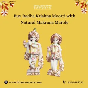 Buy radha krishna moorti with natural makrana marble
