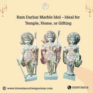 Ram darbar marble idol – ideal for temple, home, or gifting