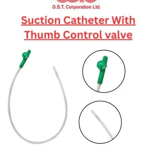 Safe suction catheter with thumb valve for clinics