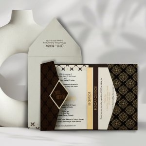 Elegant paisley wedding invitations | unique paisley theme cards