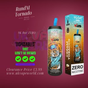 Randm 9000 puff tornado bar | nicotine-free | long-lasting vape