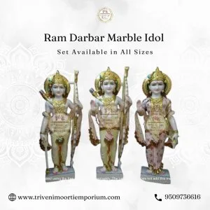 Ram darbar marble idol set – available in all sizes