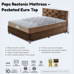 Peps restonic mattress – pocketed euro top: the trusted solution